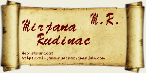 Mirjana Rudinac vizit kartica